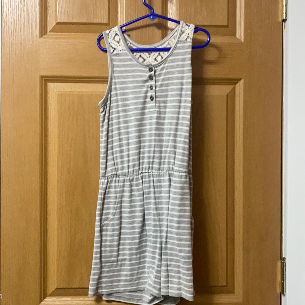 White and grey romper